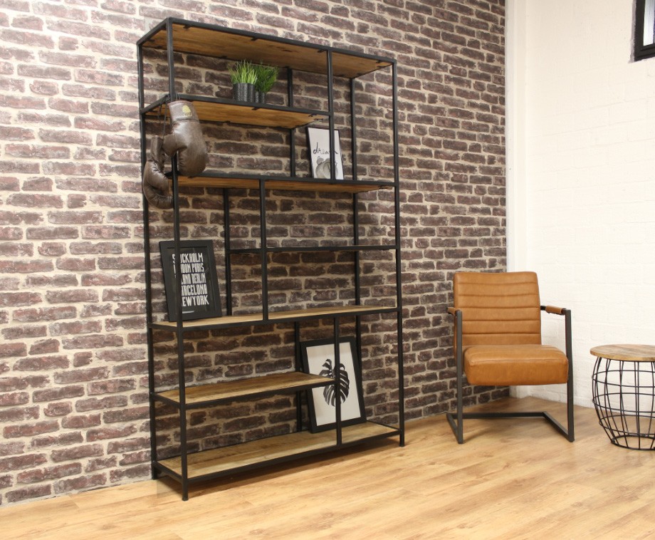 Breazz Ynes Roomdivider Kast Met Robuuste Houten Planken En Stalen