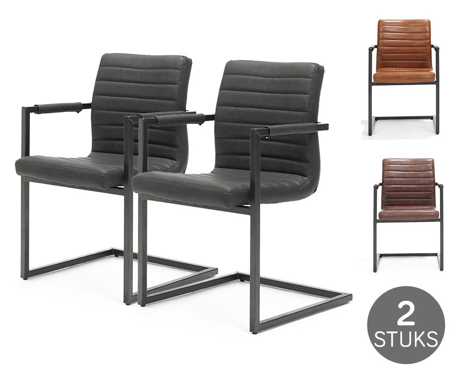 2Pack Industriële Swinger Stoelen Keuze Uit 3 Kleuren