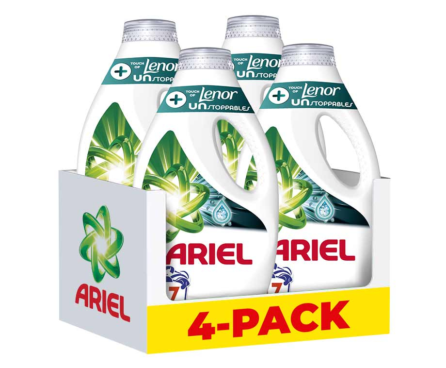 4-PACK Ariel Vloeibaar wasmiddel Met Touch of Lenor 850ml