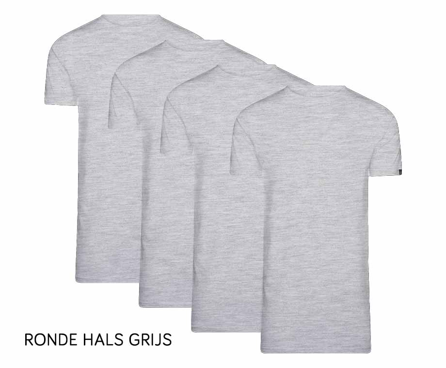 Cappuccino Italia - Heren Tee SS 4-Pack T-shirts - Grijs - Maat XL