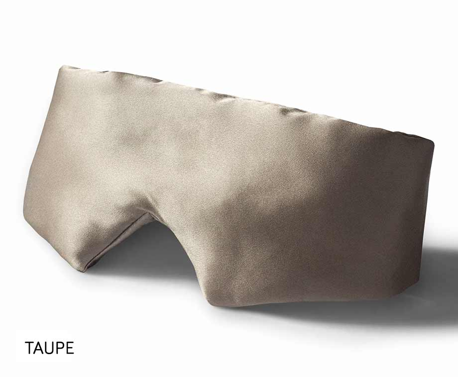 Sleeptime DeepSleep Zijden Slaapmasker - Silk Sleep Mask - 100% Verduisterend Oogmasker - Taupe - 23 momme Moerbei Zijde - Mulberry Silk