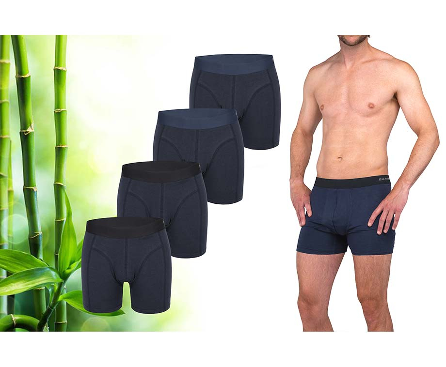 Bamboo Essentials - Boxershort Heren - Bamboe - 4 Stuks -  Navy - L - Ondergoed Heren - Heren Ondergoed - Boxer - Bamboe Boxershorts Voor Mannen