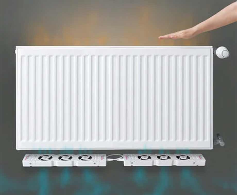 Ezeefox Radiatorventilator met 3 Ventilatoren en Thermosensor - Universeel - Energiezuinig - Met kabel – Zeer stil - Radiator Ventilator – Wit