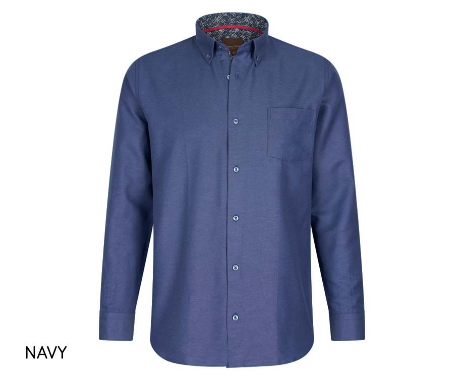 Cappuccino Italia - Heren Overhemden Regular Fit Overhemd Navy - Blauw - Maat 3XL