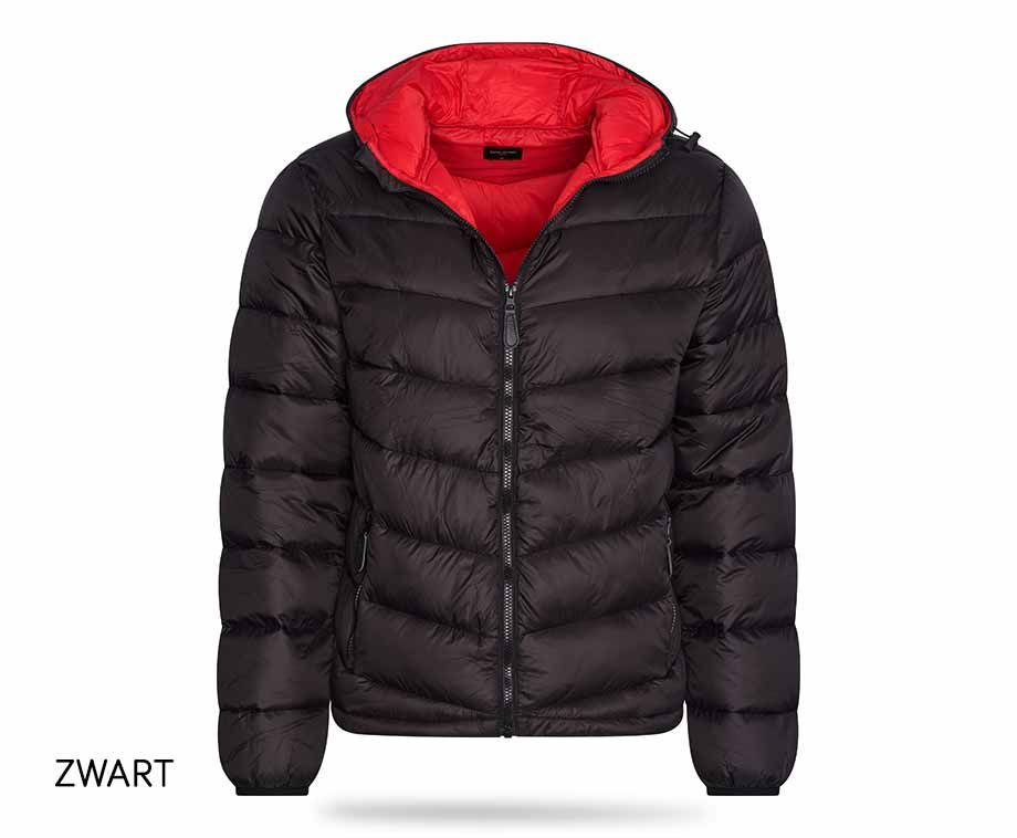 Cappuccino Italia - Heren Jas winter Hooded Winter Jacket Zwart - Zwart - Maat XXL