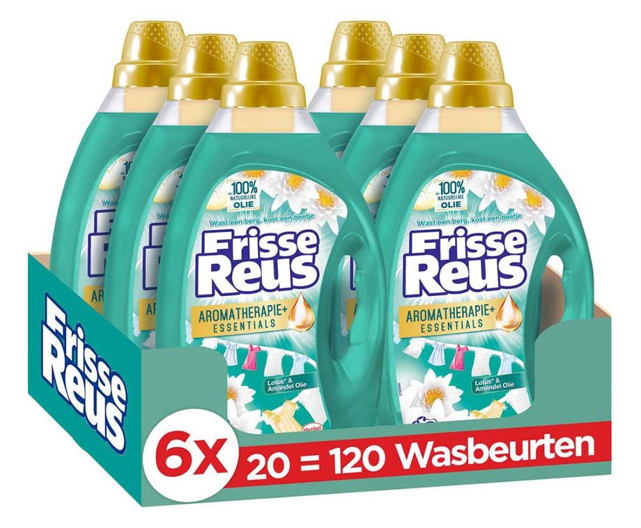 6x1L Frisse Reus Lotus En Amandel Olie Wasmiddel