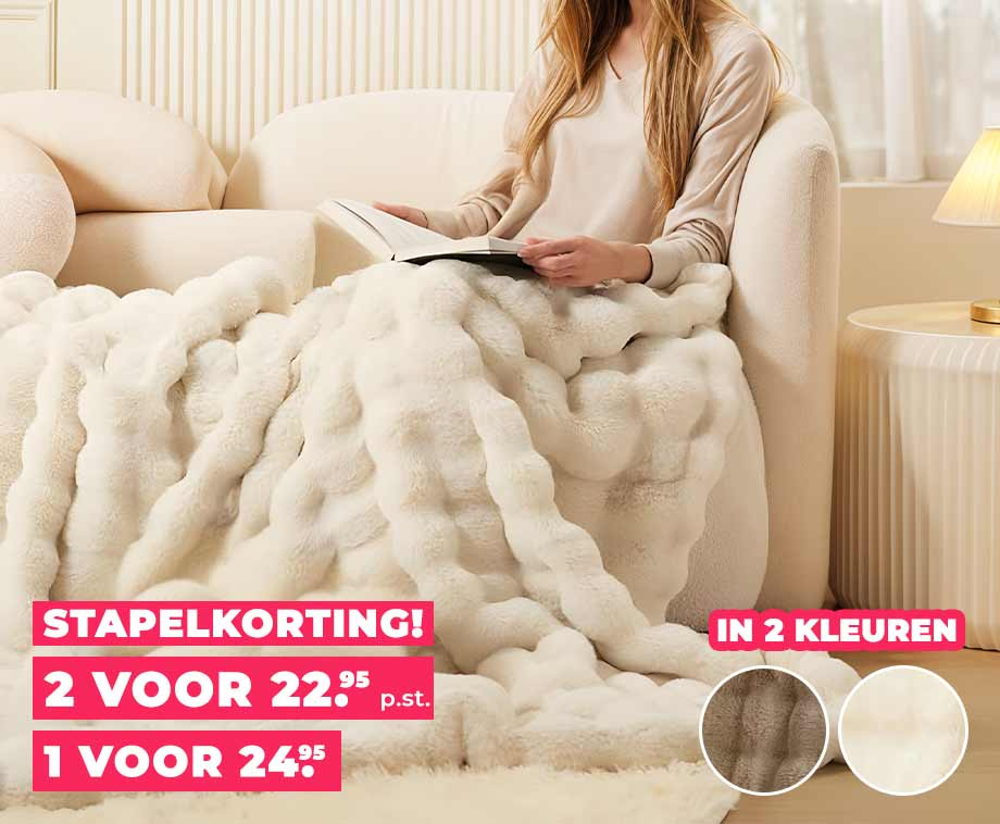 SEVVA®HomeBubbleFauxRabbitFurPlaid-ExtraGrootFormaat!