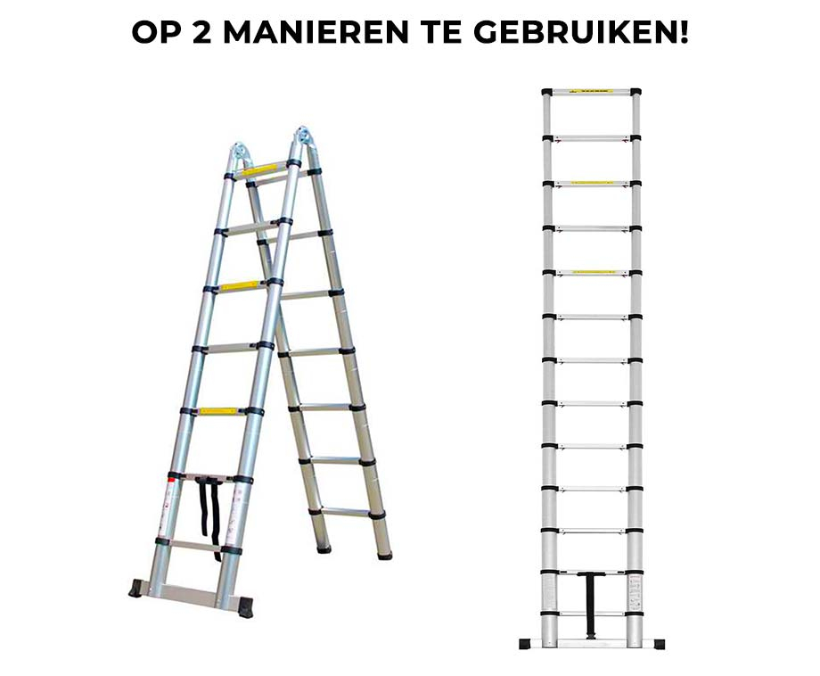 Verstelbaar Schat hack Herzberg Telescopische Ladder - Maar Liefst 4,4 of 5,6 Meter Lang! |  VoordeelVanger.nl - Dagelijks topaanbiedingen!