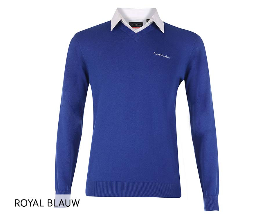 Pierre cardin pullover met overhemdkraag sale