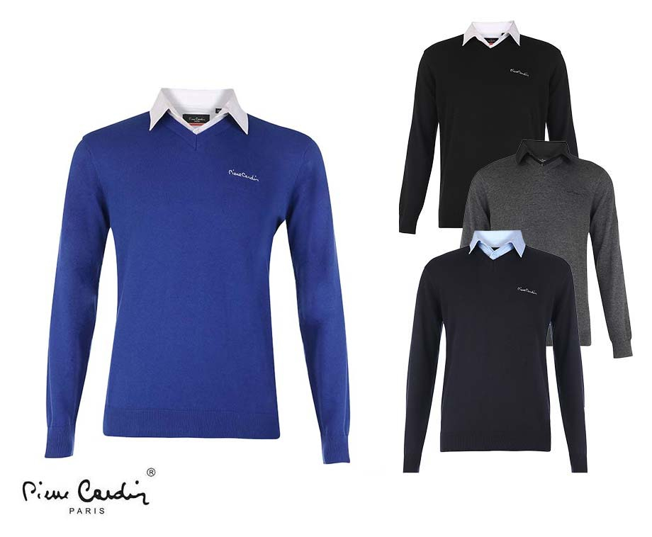 Pierre cardin trui met overhemdkraag new arrivals