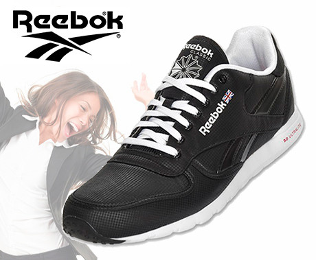 Reebok Klassieke Leren Dames Sneaker In De Kleur Zwart Wit OP OP