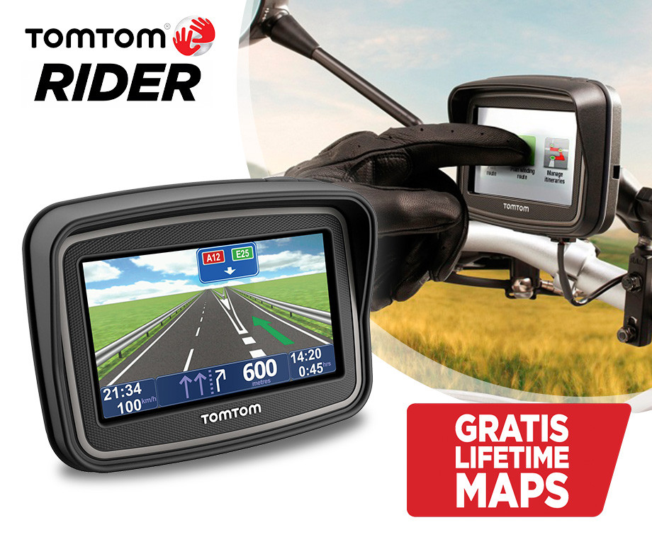TomTom Rider Motornavigatie Navigeer Door Heel Europa Met Lifetime Maps! VoordeelVanger.nl - Dagelijks topaanbiedingen!